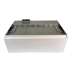 Pylontech high voltage battery module with white exterior casing and gray metal top panel featuring ventilation holes and dua