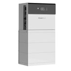Pylontech Force H3X hybrid solar inverter and battery unit, white and gray stacked modular design with digital display showin