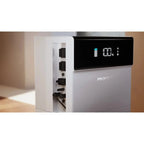 Pylontech Force H3X hybrid solar inverter displayed at full charge, showing 100% battery level on digital display with intern