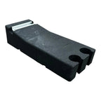 Black rubber ballast block with two circular cutouts and integrated mini rail system, shown against white background.