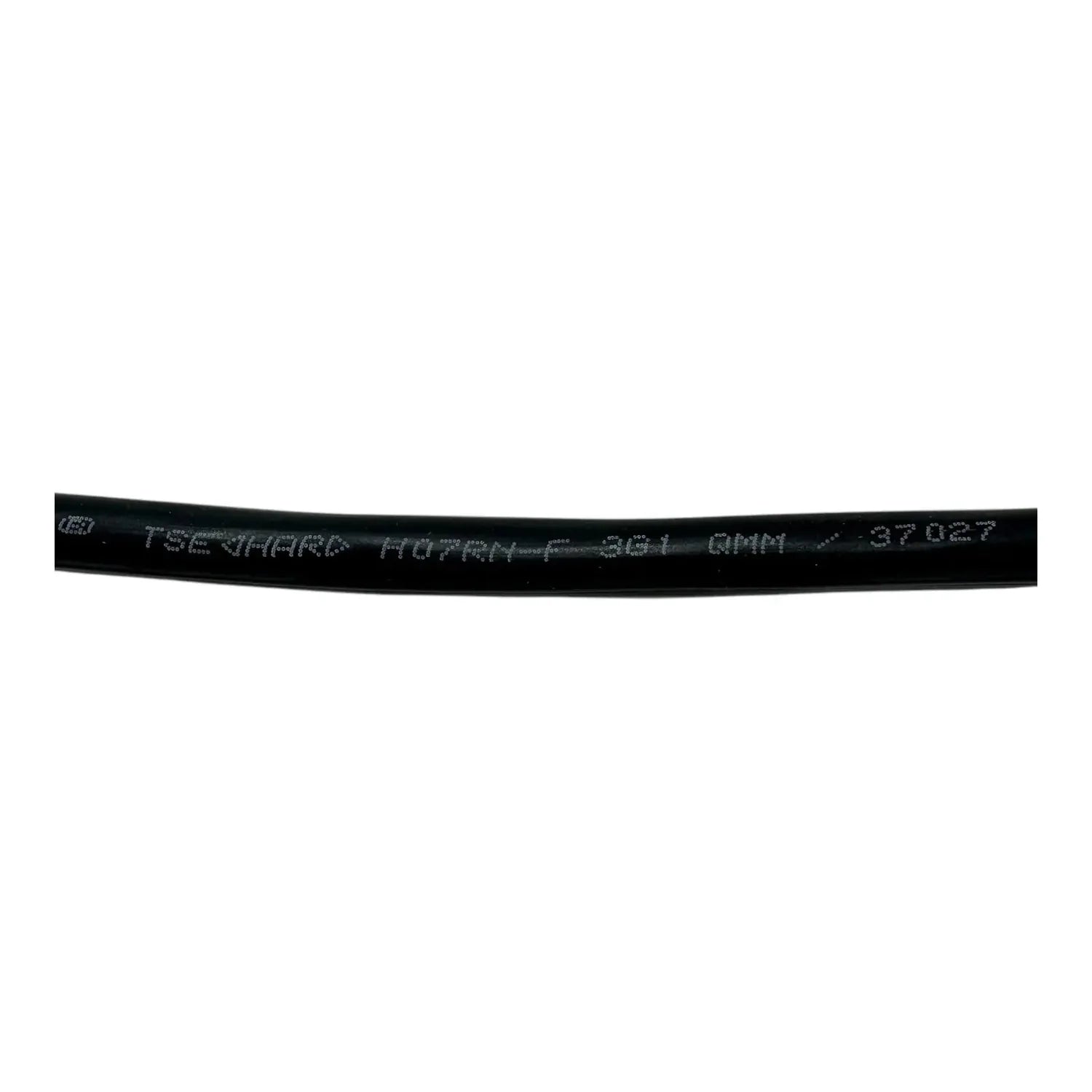 Black rubber cable with embossed text showing H07RN-F 3G1 specifications and certification number against white background.