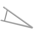 Aluminum adjustable tilt tripod frame for solar panels, shown at an angle against white background.