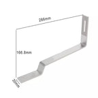 Solar panel mounting hook with dimensions: 286mm length, 166.8mm height, 30mm depth. Dimension diagram.
