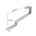 Dimensional diagram of metal mounting hook with measurements: 302±3mm length, 126±2mm height, 30±0.5mm width.