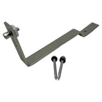 Solar panel mounting hook with adjustable tilt mechanism, two stainless steel screws, and metal bracket components for slate 