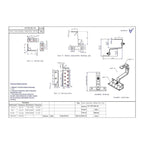 Technical drawing showing assembly and component specifications for a double adjustable 1800kg roof hook with curved arm, bot