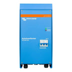 Victron Energy blue Autotransformer 120/240V 32A unit with orange stripe, status indicators, and circuit breaker protection d