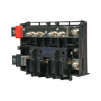 Victron Lynx Power In M10 DC busbar module with red disconnect lever and multiple threaded connection terminals on metallic b