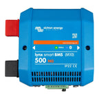 Victron Lynx Smart BMS 500 NG battery management system, blue rectangular device with red terminal connector and status indic