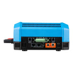 Blue and black Victron Lynx Smart BMS battery management system with ventilation grille, network ports, terminal connectors, 