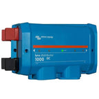 Blue Victron Energy Lynx Distributor 1000 DC device with red terminal connector and power indicator light, product shot on wh