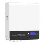 Marxon LW51.2-100 lithium battery unit with white casing, black control panel with blue display screen, and connection termin