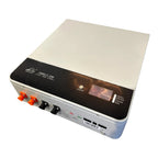 Leoch LW51.2-100 lithium battery unit with cream-colored top panel, black control interface with display screen, ON/OFF butto