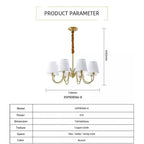 Aurelia Gold 8 Light Chandelier dimension diagram showing 730mm width and 450mm height with product specifications table.