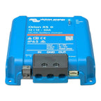 Victron Energy Orion XS 12/12-50A DC/DC battery charger, blue rectangular device with terminal connections and remote termina