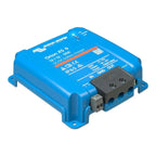 Victron Orion XS blue battery charger with black terminal block, shown at angle against white background.