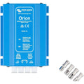 Victron Energy Orion 12/24-10 switchmode DC/DC converter and battery charger with four white connector terminals displayed be