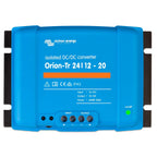 Victron Energy Orion-Tr 24/12-20 isolated DC/DC converter, blue rectangular device with black side brackets, input/output ter