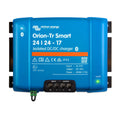 Victron Energy Orion-Tr Smart 24/24-17 isolated DC/DC charger, blue cylindrical device with black terminal connectors and con