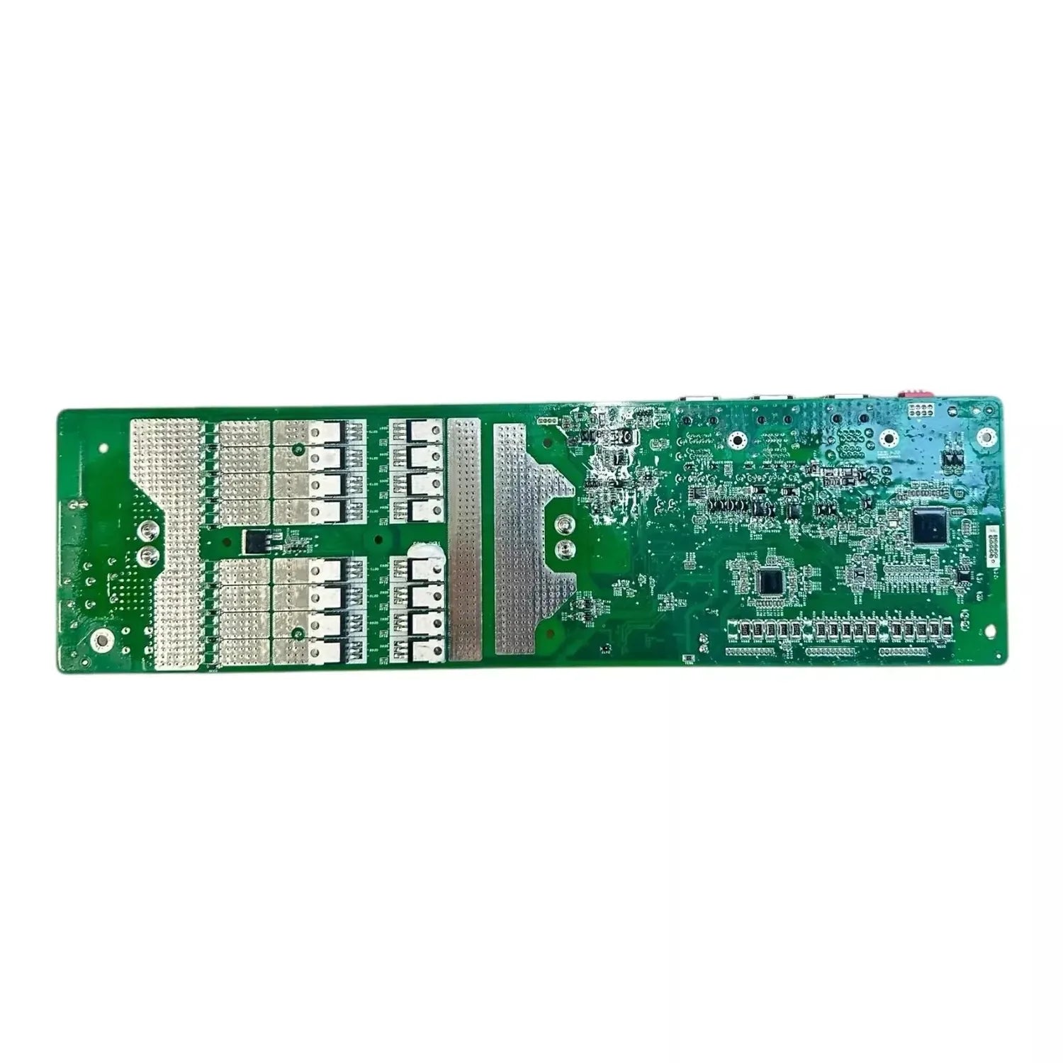 Green circuit board with connector terminals and integrated circuits for Pylontech US3000C lithium battery management system.
