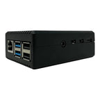 Black rectangular device with multiple USB ports and network connections on front and side panel, showing product alone again
