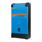 Victron Energy Inverter Smart 12/3000 blue and black power inverter unit with control panel and status lights.