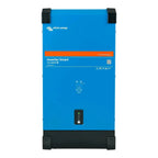 Victron Energy Inverter Smart 12/3000 blue metal device with black handles and control panel.