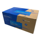 Victron Energy Phoenix Inverter packaging with blue and tan cardboard boxes displaying product branding and 5-year warranty b