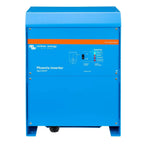 Victron Phoenix Inverter 24V 5000W in bright blue, front view showing control panel with status indicators and power switch.