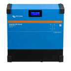 Victron Energy Inverter RS Smart 48/6000 in bright blue with black base and handle, front-facing product shot showing digital