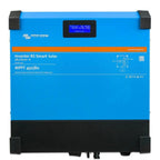 Victron Energy blue solar inverter with digital display showing operating status and specifications including MPPT 450/80 rat
