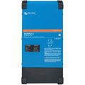 Victron Energy MultiPlus-II inverter charger, blue rectangular unit with black corners and orange accent stripe, front view s