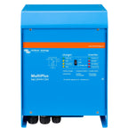 Victron Energy MultiPlus 24/3000/70 inverter charger, bright blue front panel with orange stripe and control indicators.