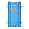 Blue Victron Energy Multi 48/800/9 inverter charger with mounting brackets and status indicator lights at bottom.