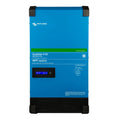 Victron Energy EasySolar-II GX blue inverter with digital display showing battery voltage and current readings.