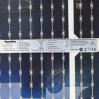 ReneSola 550W monocrystalline solar panel with specifications label showing maximum power voltage 41.95V and current 13.98A, 