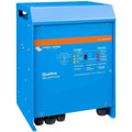 Victron Energy Quattro 24/3000/70 inverter charger, blue metal enclosure with control panel showing charger and inverter stat