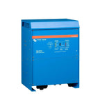 Blue Victron Energy Quattro 48/10000/140 inverter charger unit with orange stripe, shown as standalone product against white 