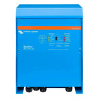 Victron Quattro 48/5000/70 blue inverter charger unit, front view showing charger and inverter control panels with indicator 