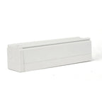 White rectangular LED trunking system extension accessory with aluminum rail detail, shown against white background.