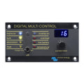 Victron Digital Multi Control panel with blue LED display showing 16, status indicator lights, charger mode selector switch, 