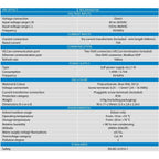 Specification sheet for Victron Energy Meter VM-3P75CT showing voltage inputs, current inputs, communication, power supply, e