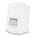 White Solis hybrid inverter with touchscreen display showing system diagram and monitoring interface.