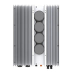 Solis 6kW Hybrid ESS Kit with vertical stacked battery modules and integrated cooling fins, front view.