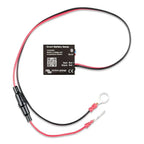 Victron Smart Battery Sense sensor with red and black cable leads and ring terminals, displayed against white background.