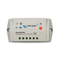 Victron BlueSolar PWM-Pro charge controller with status indicator lights and green terminal connectors on white housing.