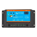 Victron BlueSolar PWM Light 12/24V-20A solar charge controller with blue face panel, status indicators, and terminal connecti