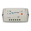 Victron BlueSolar PWM charge controller, white rectangular device with indicator lights and terminal connectors.