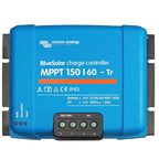 Victron BlueSolar MPPT 150/60-Tr charge controller, blue rectangular device with terminal block connectors and status indicat