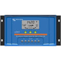 Victron BlueSolar PWM-Light 48-30A solar charge controller with LCD display showing 14.27V, three yellow button controls, and